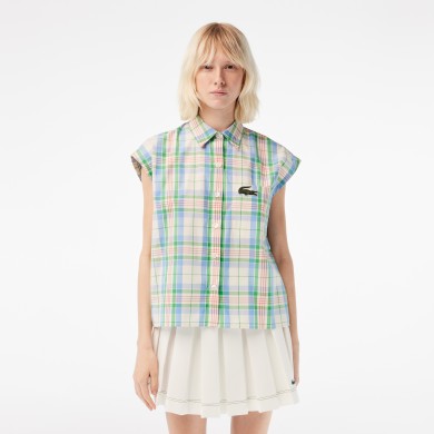 Chemise femme Lacoste avec imprimé carreaux