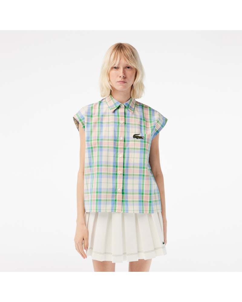 Chemise femme Lacoste avec imprimé carreaux