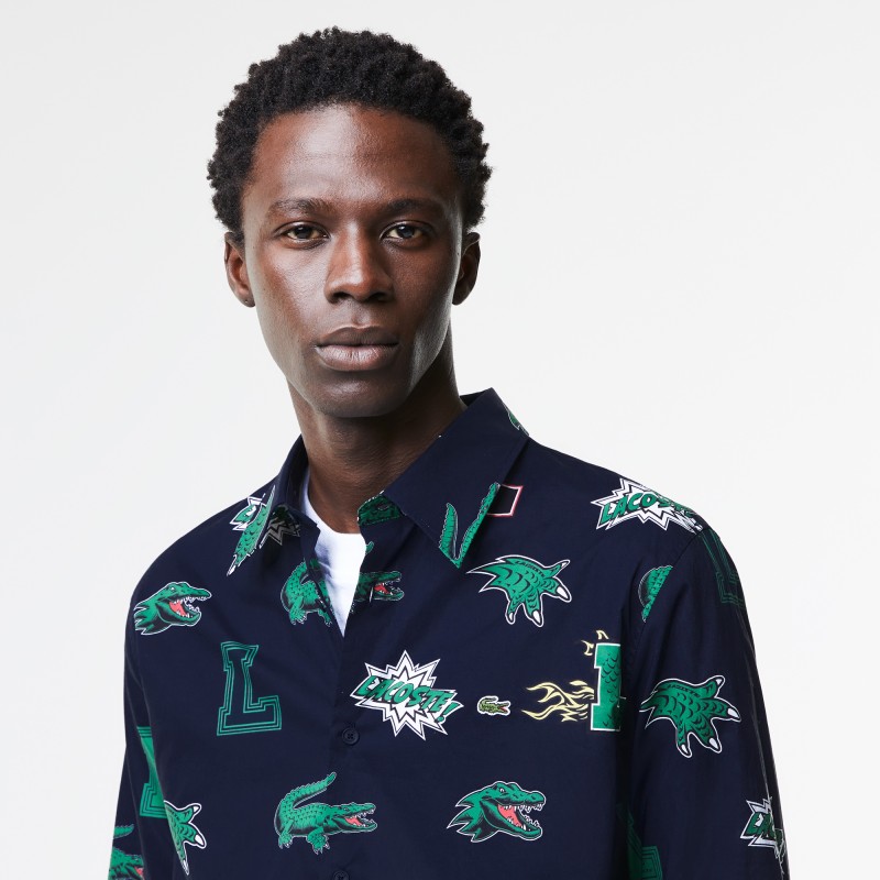 Chemise homme Lacoste Holiday regular fit avec imprimé crocodiles