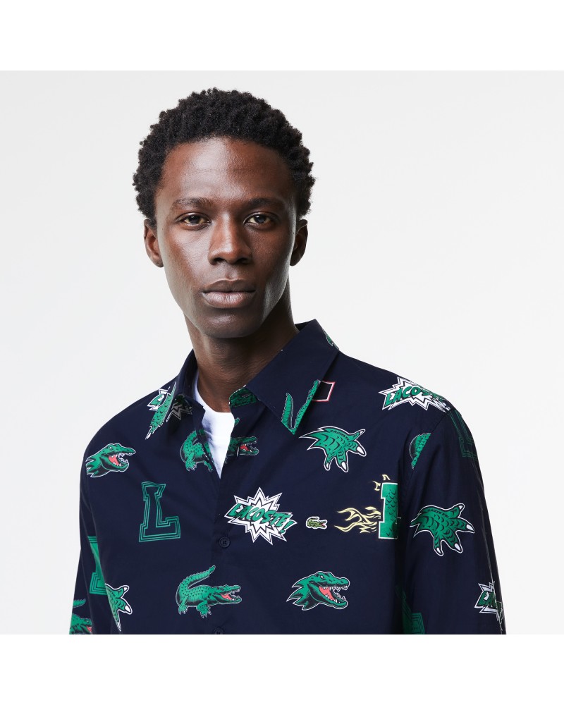 Chemise homme Lacoste Holiday regular fit avec imprimé crocodiles