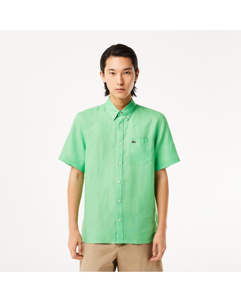 Chemise à manches courtes homme Lacoste en lin