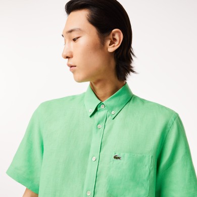 Chemise à manches courtes homme Lacoste en lin