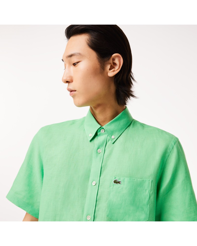 Chemise à manches courtes homme Lacoste en lin