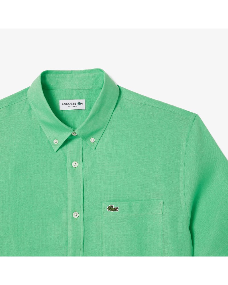 Chemise à manches courtes homme Lacoste en lin