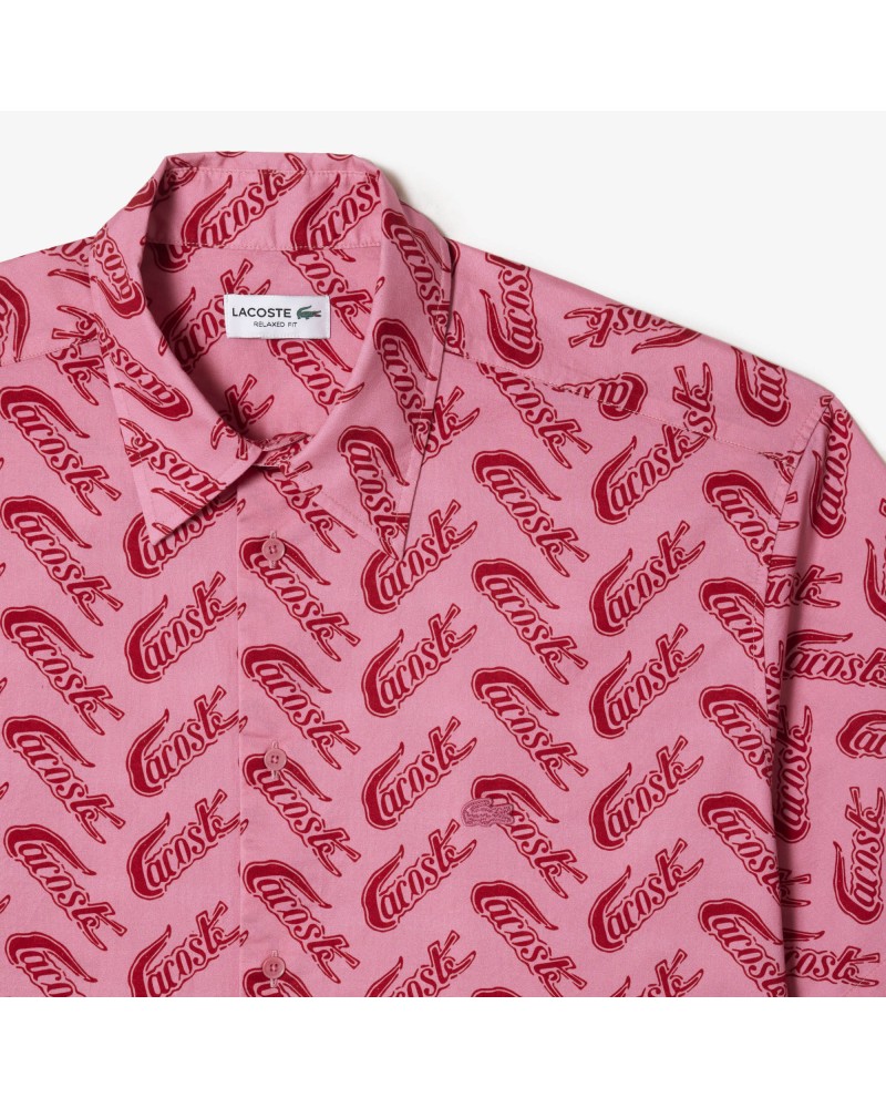 Chemise à manches courtes homme Lacoste avec imprimé vintage