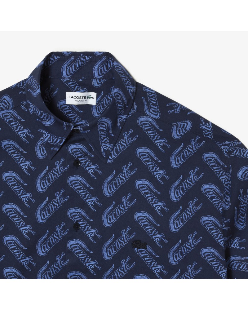 Chemise à manches courtes homme Lacoste avec imprimé vintage