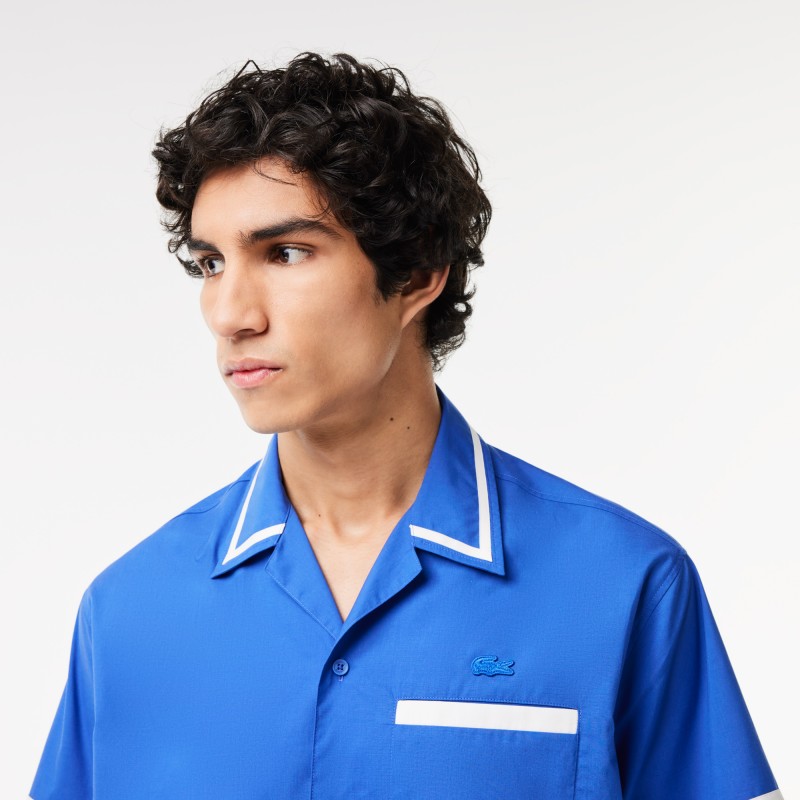 Chemise en twill de coton imprimé Lacoste au dos