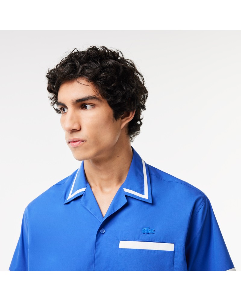 Chemise en twill de coton imprimé Lacoste au dos