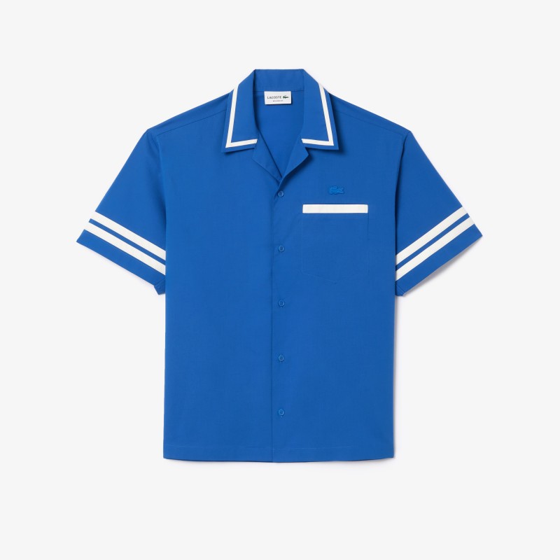 Chemise en twill de coton imprimé Lacoste au dos