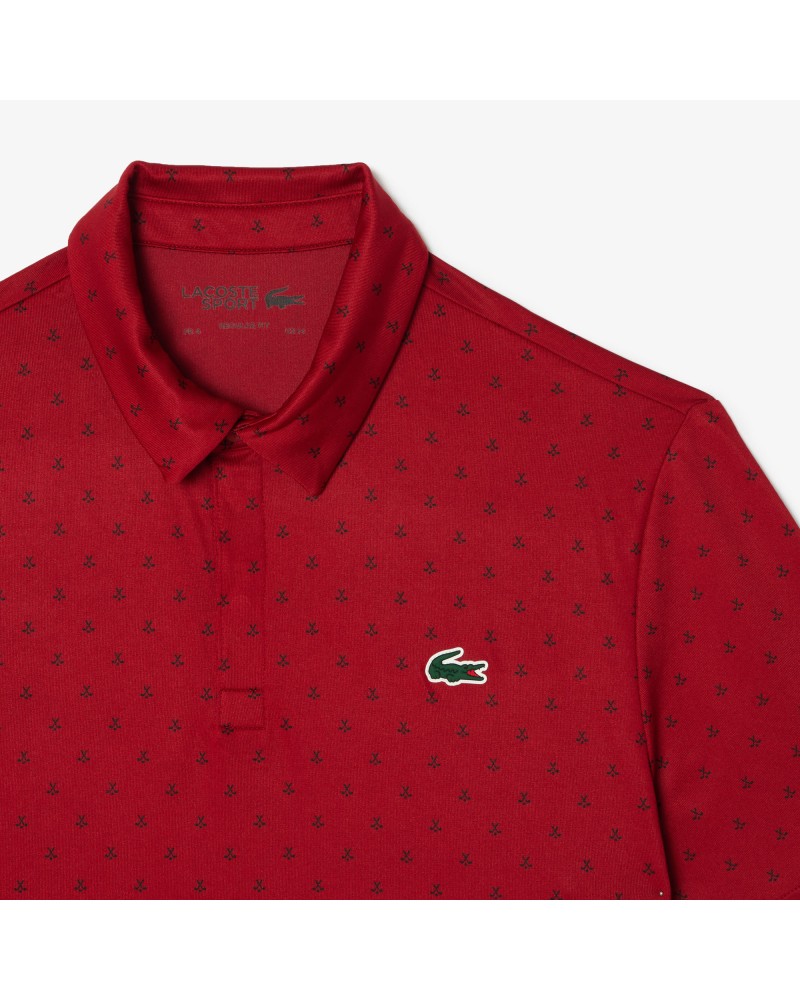 Polo imprimé homme Lacoste Golf en polyester recyclé