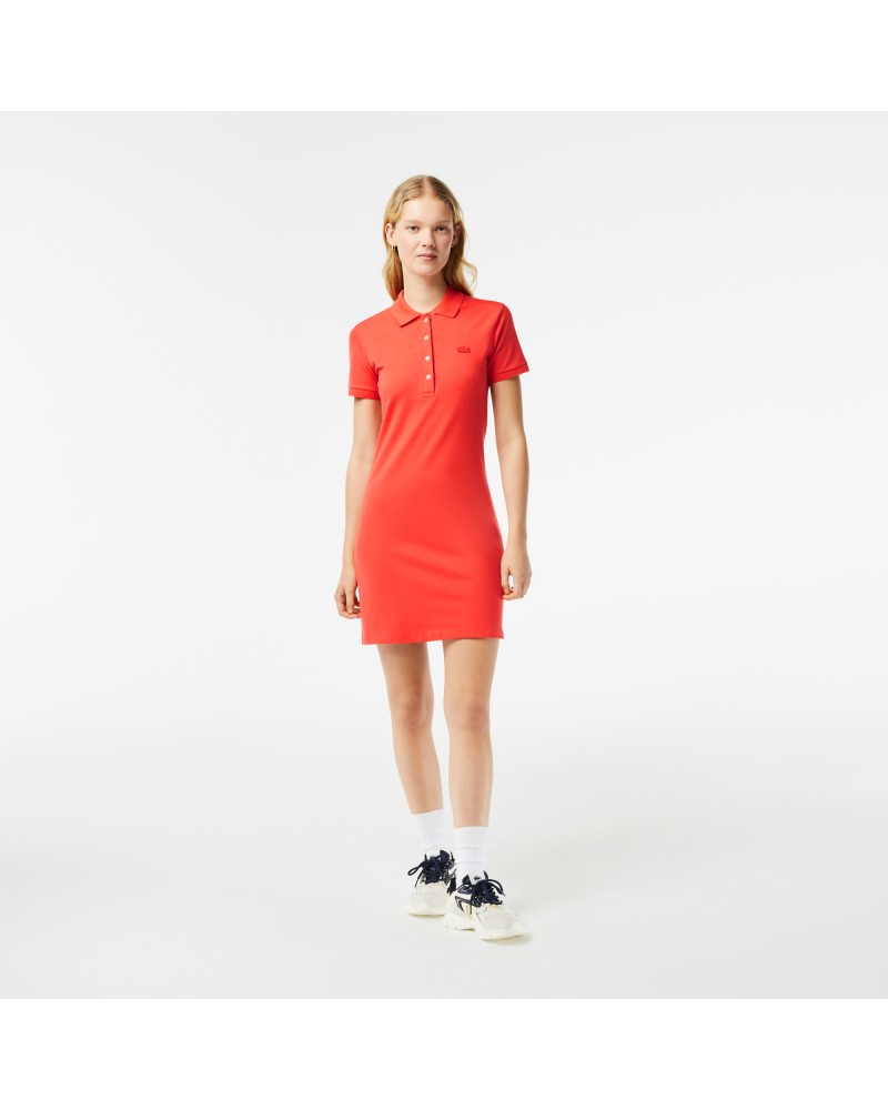 Robe polo en piqué de coton stretch