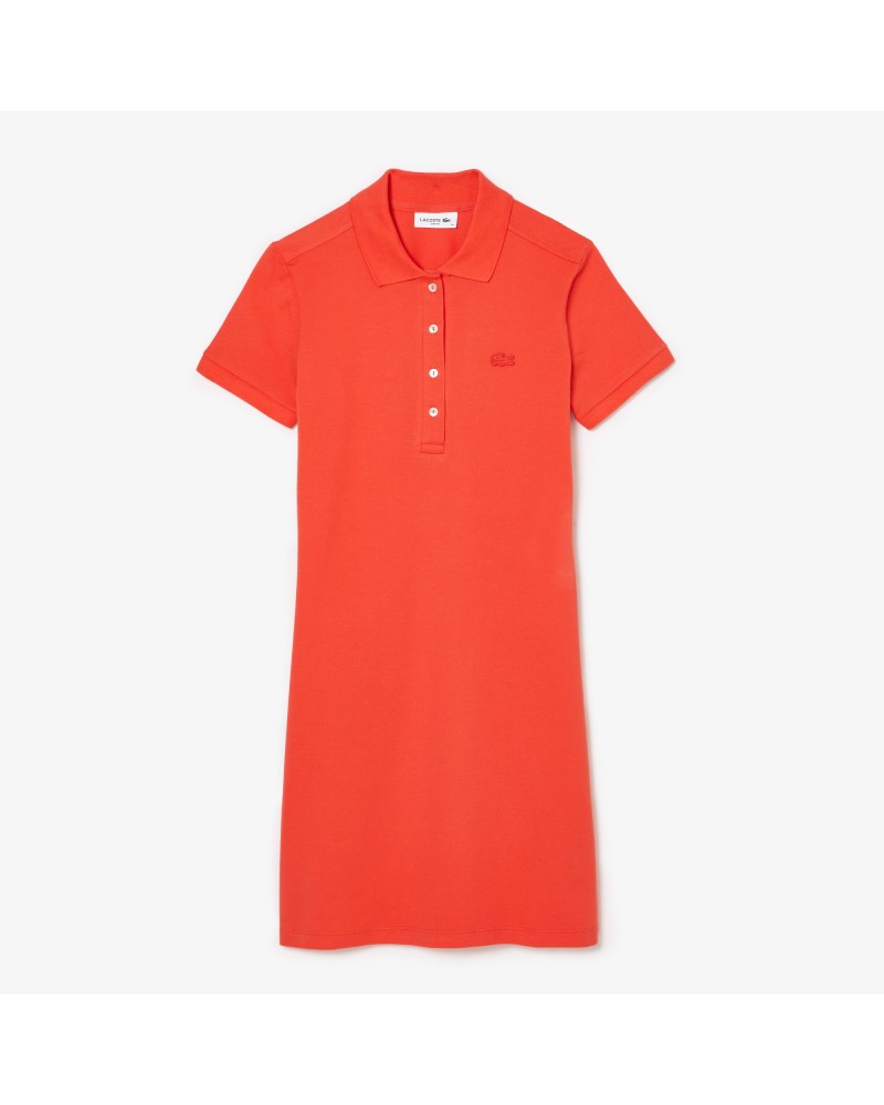 Robe polo en piqué de coton stretch