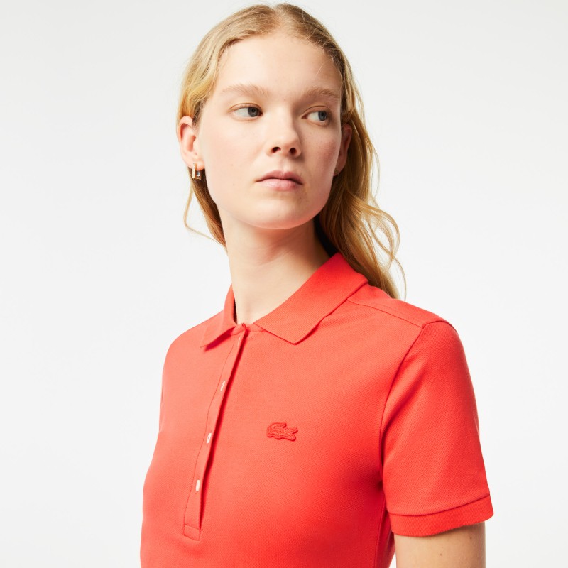 Robe polo en piqué de coton stretch