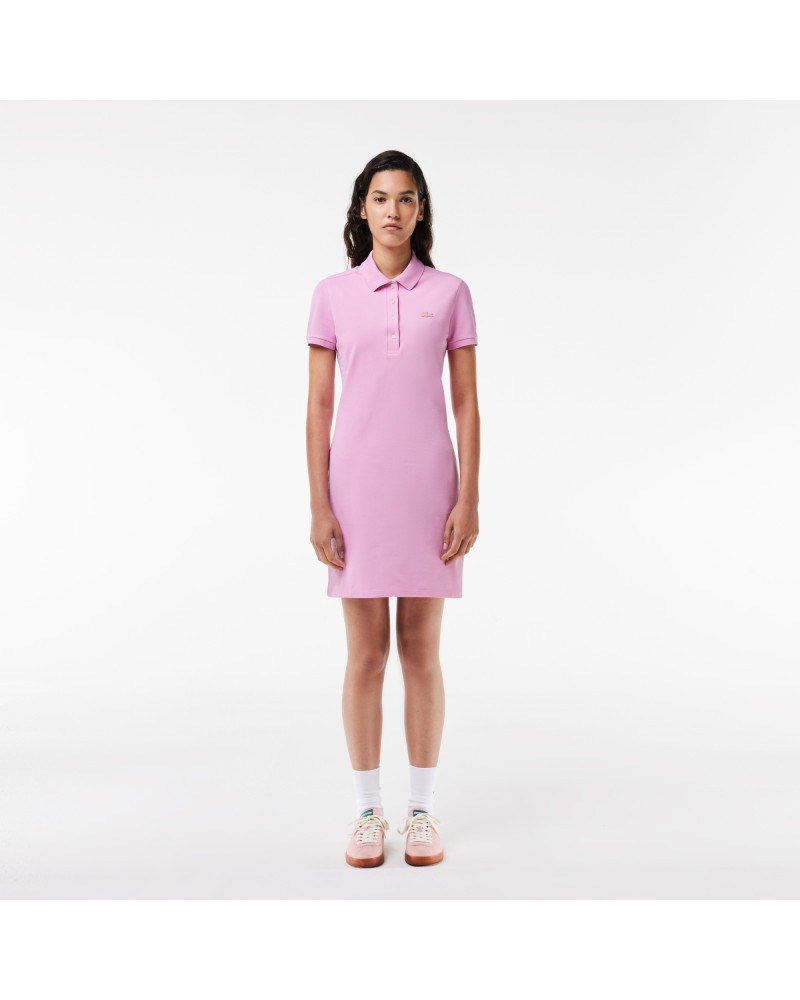 Robe polo en piqué de coton stretch