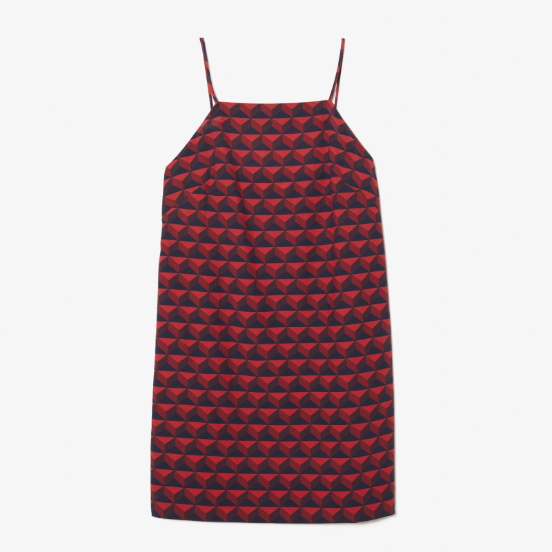 Robe avec imprimé et bretelles en coton léger