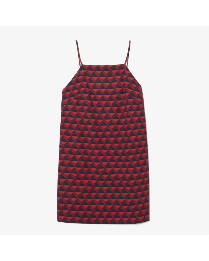 Robe avec imprimé et bretelles en coton léger