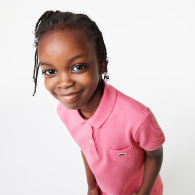 Robe polo Fille en piqué de coton uni