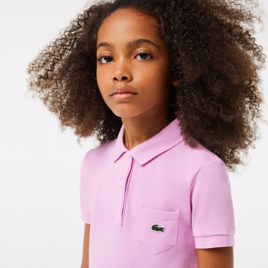 Robe polo Fille en piqué de coton uni