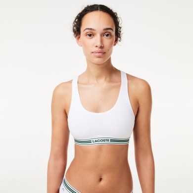 Brassière avec logo centré en coton stretch