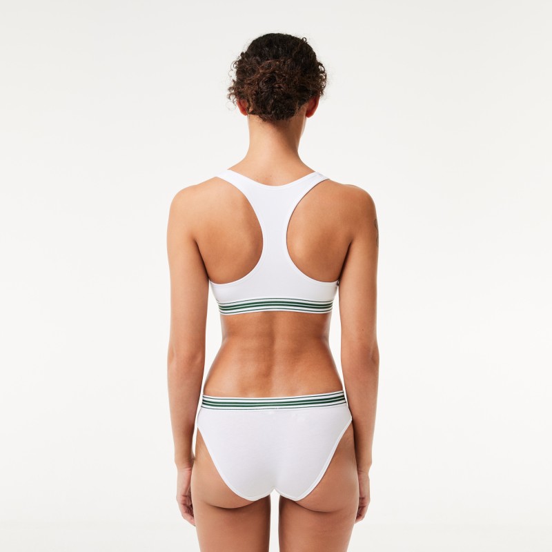 Brassière avec logo centré en coton stretch