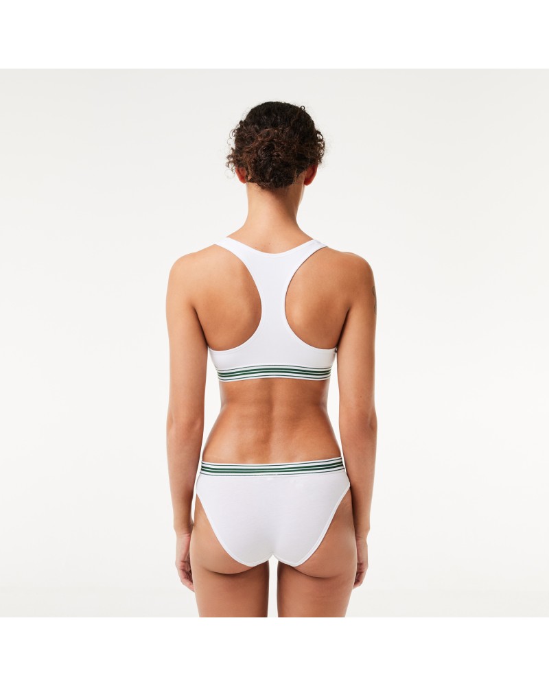 Brassière avec logo centré en coton stretch