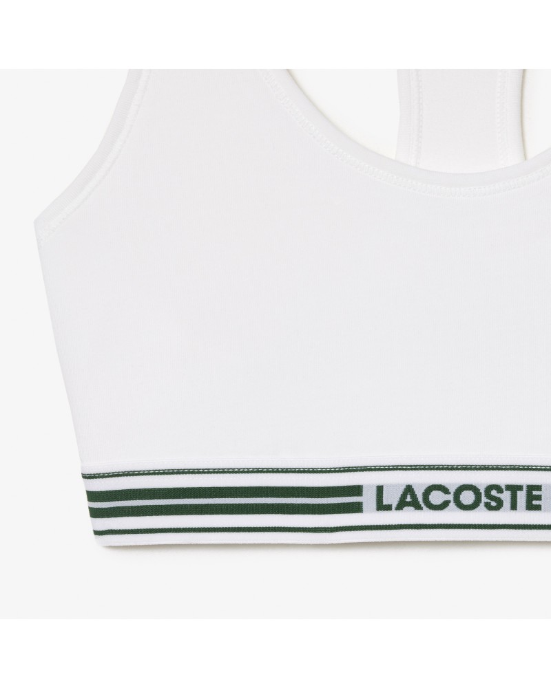 Brassière avec logo centré en coton stretch