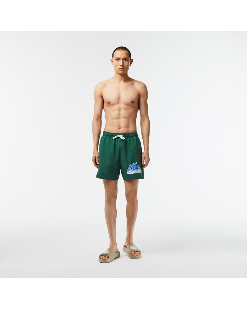 Short de bain homme Lacoste quick dry avec son sac de voyage