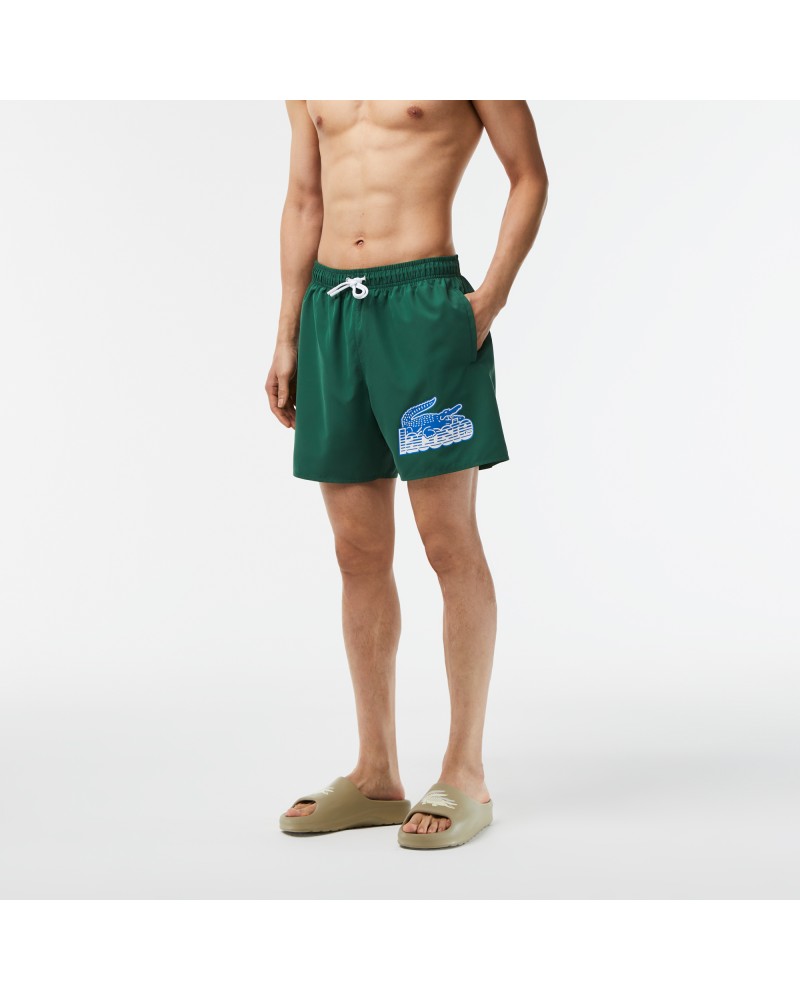 Short de bain homme Lacoste quick dry avec son sac de voyage