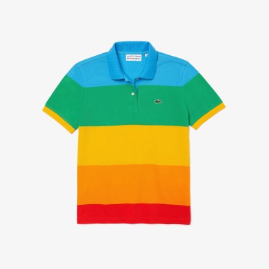 Polo Lacoste x Polaroid regular fit à rayures colorées