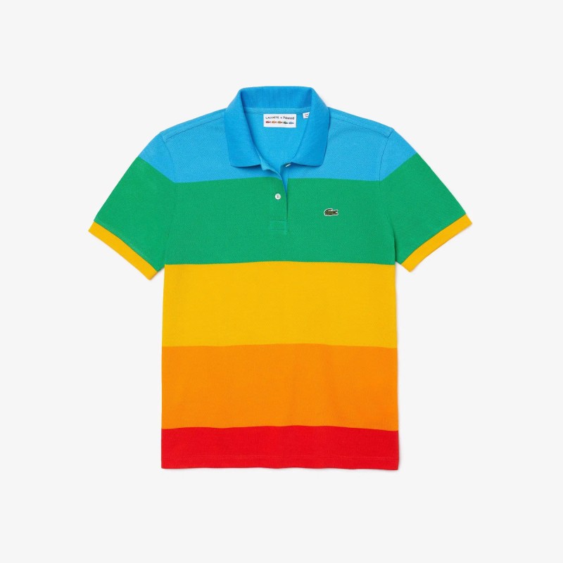 Polo Lacoste x Polaroid regular fit à rayures colorées