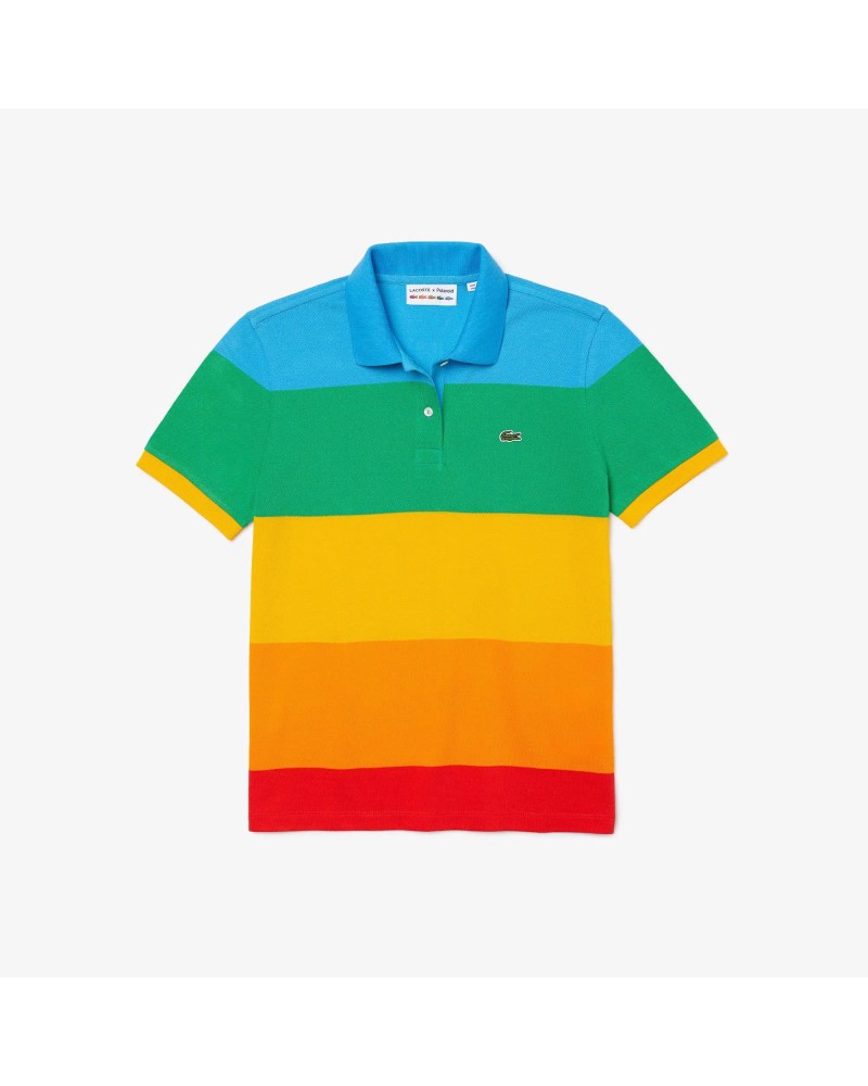 Polo Lacoste x Polaroid regular fit à rayures colorées