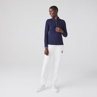 Polo Lacoste slim fit à manches longues en piqué stretch