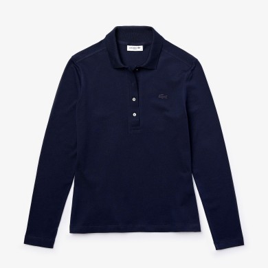 Polo Lacoste slim fit à manches longues en piqué stretch