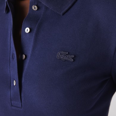 Polo Lacoste slim fit à manches longues en piqué stretch