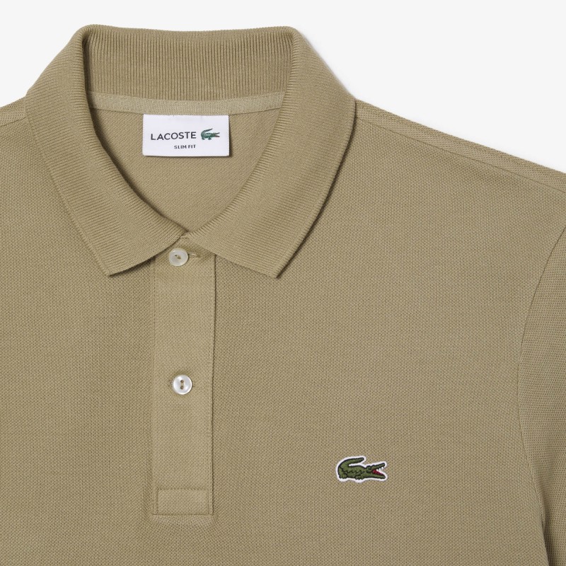 Polo Lacoste slim fit en petit piqué uni