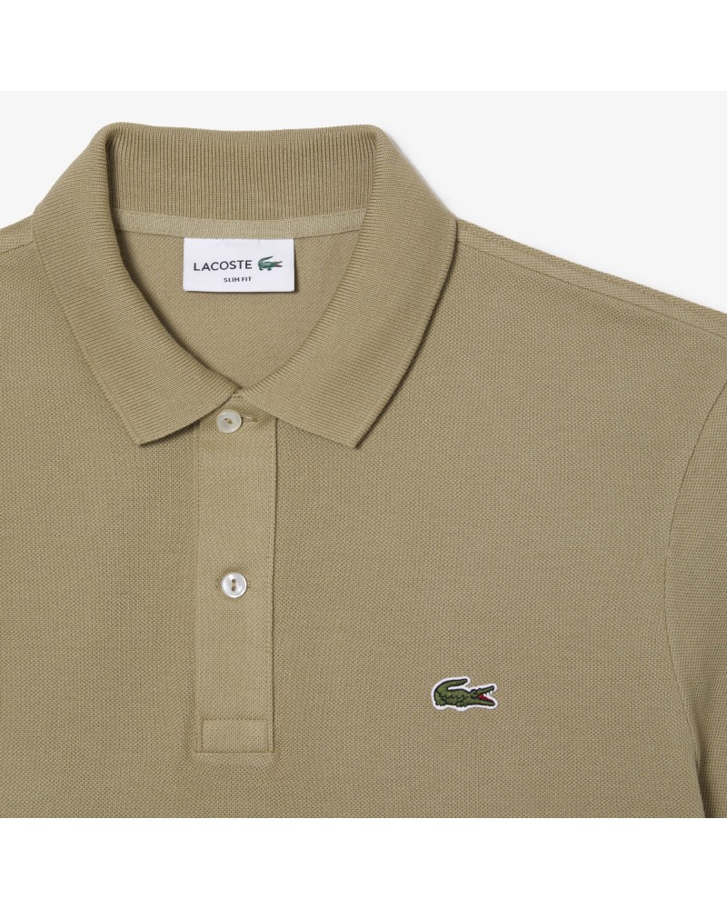 Polo Lacoste slim fit en petit piqué uni