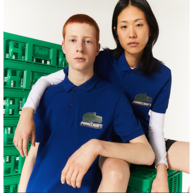 Polo unisexe Lacoste x Minecraft classic fit en coton biologique