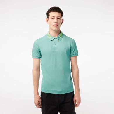 Polo homme slim fit en piqué stretch avec marquage Lacoste