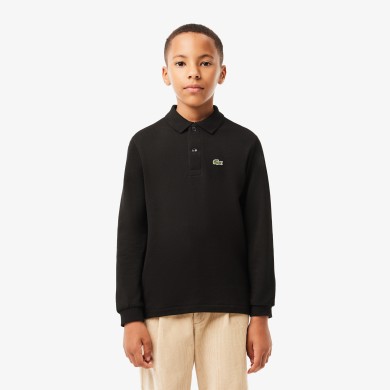 Polo regular fit à manches longues enfant Lacoste en petit piqué uni