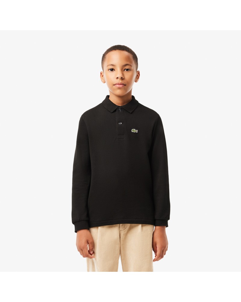 Polo regular fit à manches longues enfant Lacoste en petit piqué uni