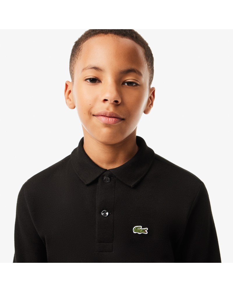 Polo regular fit à manches longues enfant Lacoste en petit piqué uni