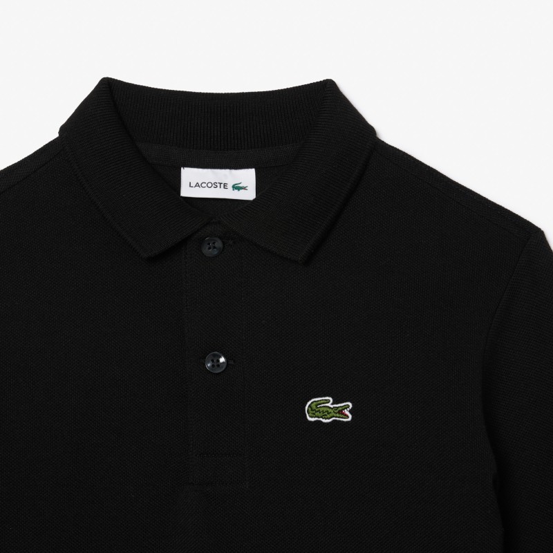 Polo regular fit à manches longues enfant Lacoste en petit piqué uni