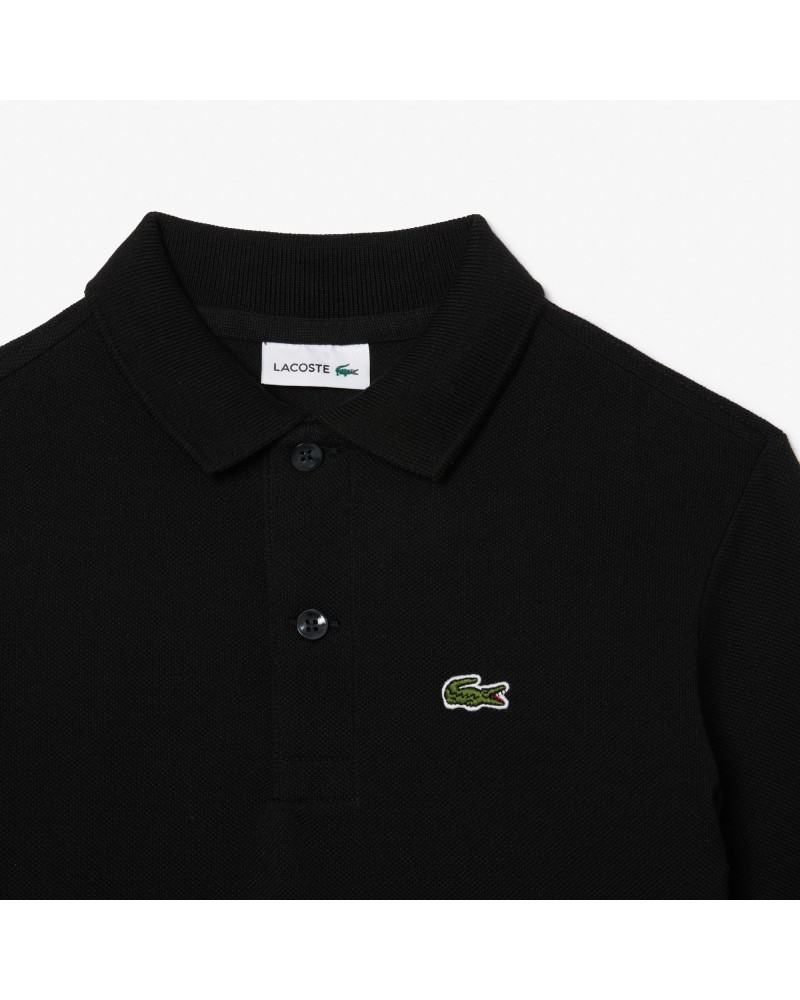 Polo regular fit à manches longues enfant Lacoste en petit piqué uni