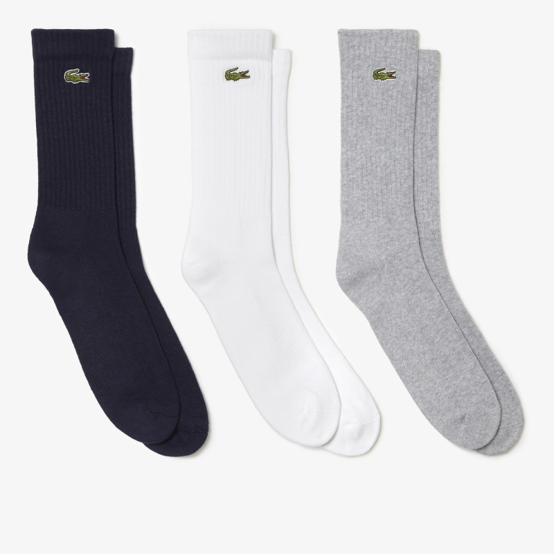 Lot de 3 paires de chaussettes montantes Lacoste SPORT unies