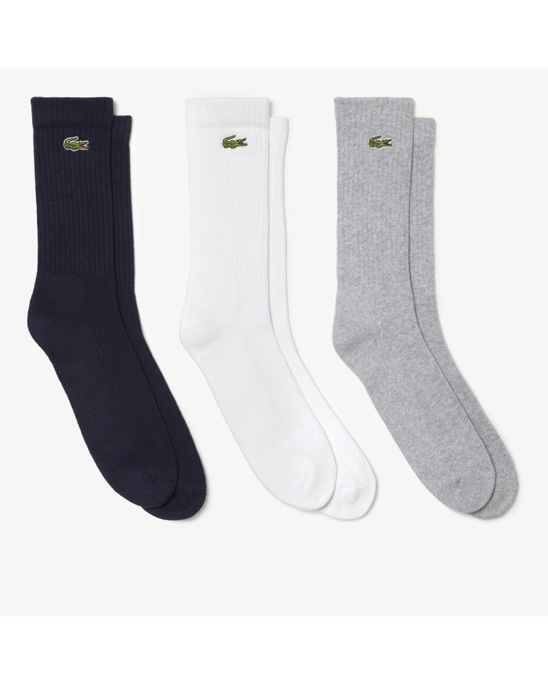 Lot de 3 paires de chaussettes montantes Lacoste SPORT unies