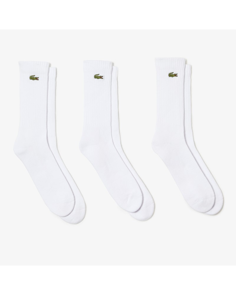 Lot de 3 paires de chaussettes montantes Lacoste SPORT unies