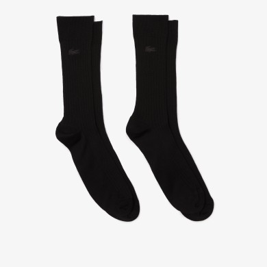 Lot de 2 paires de chaussettes montantes unisexes en coton uni