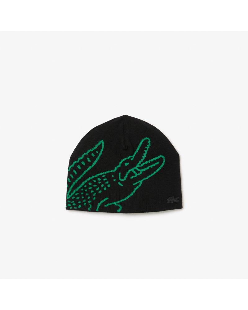 Bonnet en laine avec crocodile