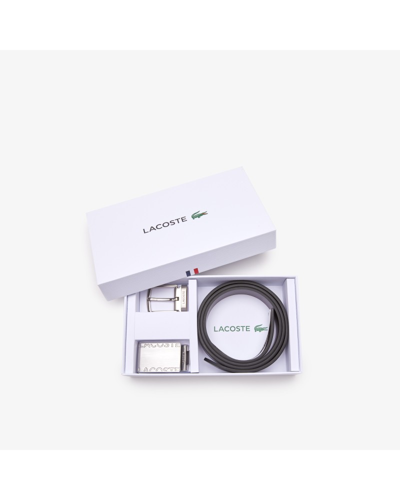 Coffret ceinture homme Lacoste boucle plate et boucle ardillon