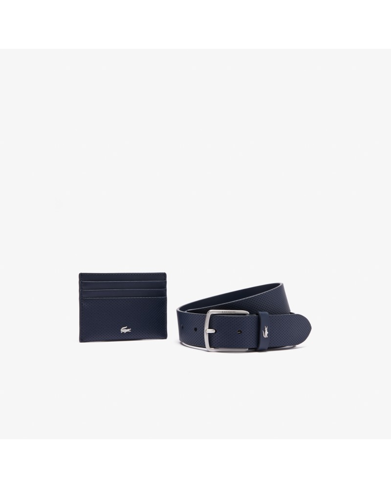 Coffret ceinture en cuir et porte-cartes